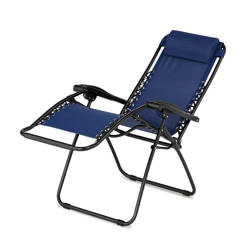 Blue 2 Pack Zero Gravity Folding Recliner Lounge Chair C72716