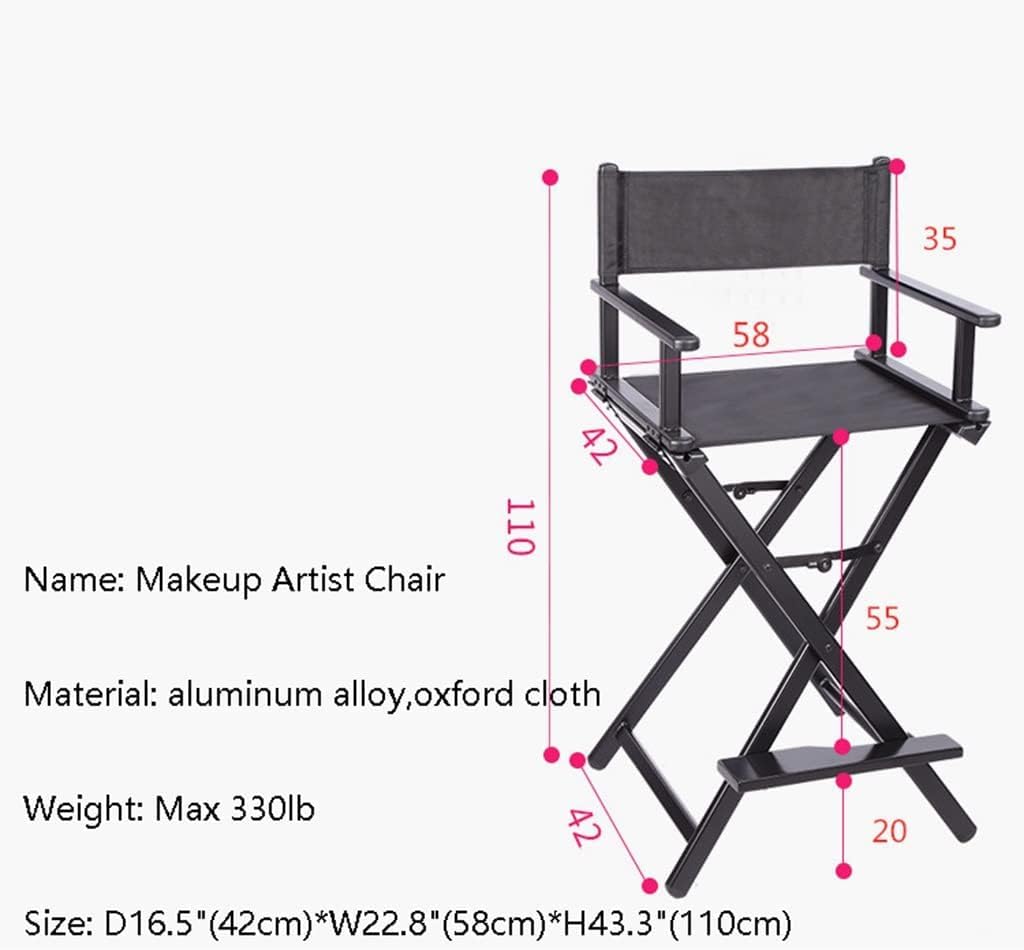 Black Aluminum Folding Director's Chair with Footrest E22958