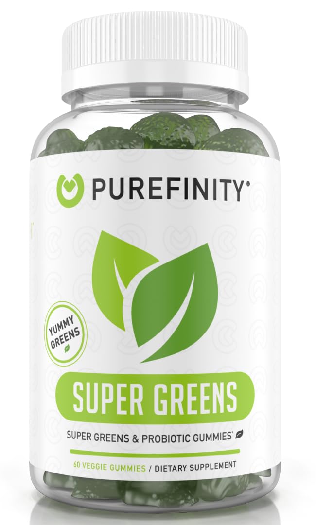 Super Greens Gummies with Spirulina, Spinach, Broccoli, Beet Root, Acai, Vegan, 60 Count N83602