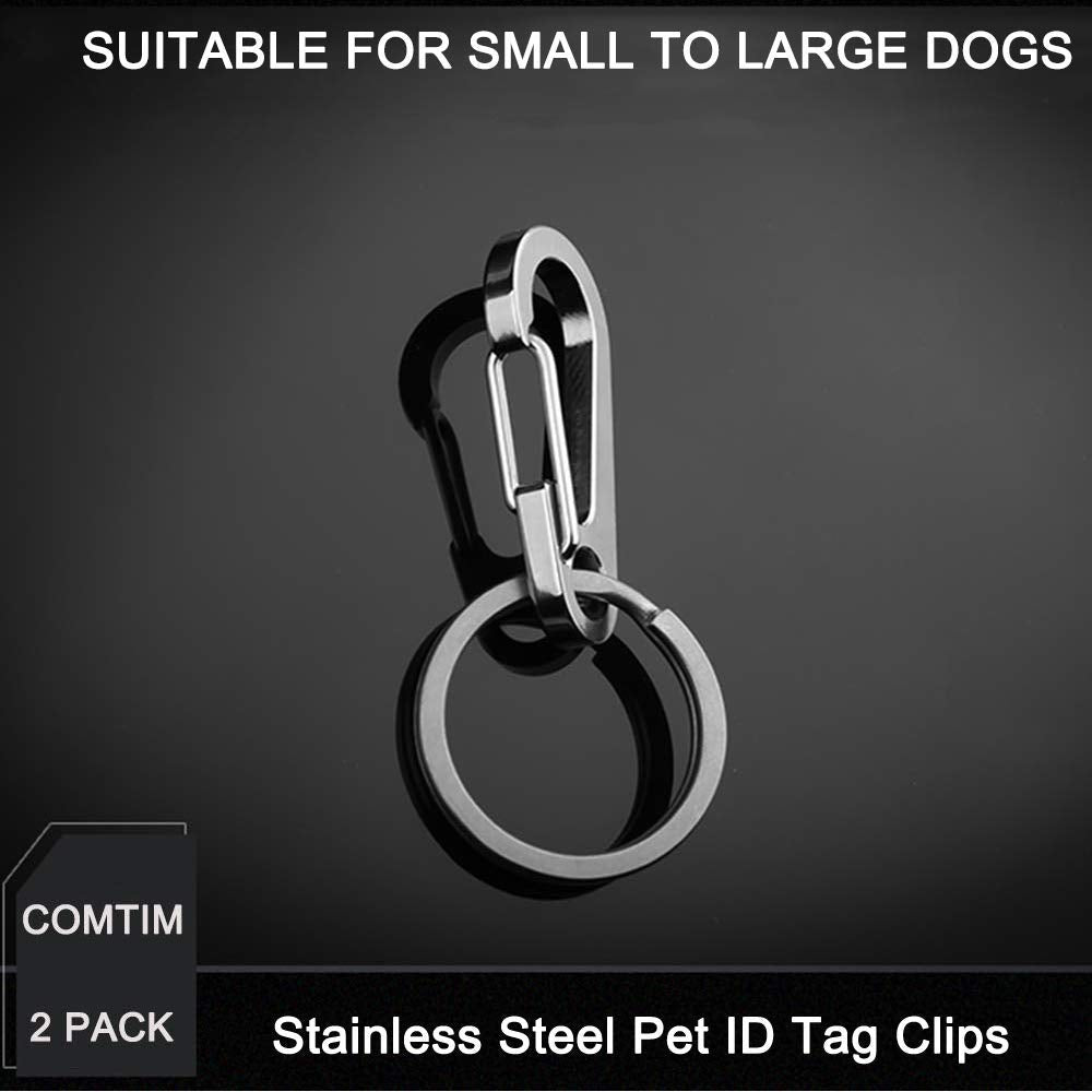 2 Pack Stainless Steel Dog Tag Clips Q934