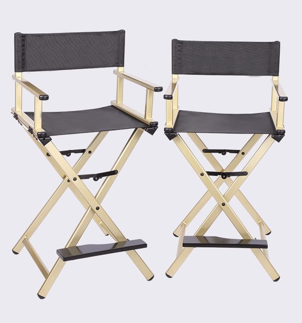 Black Aluminum Folding Director's Chair with Footrest E22958