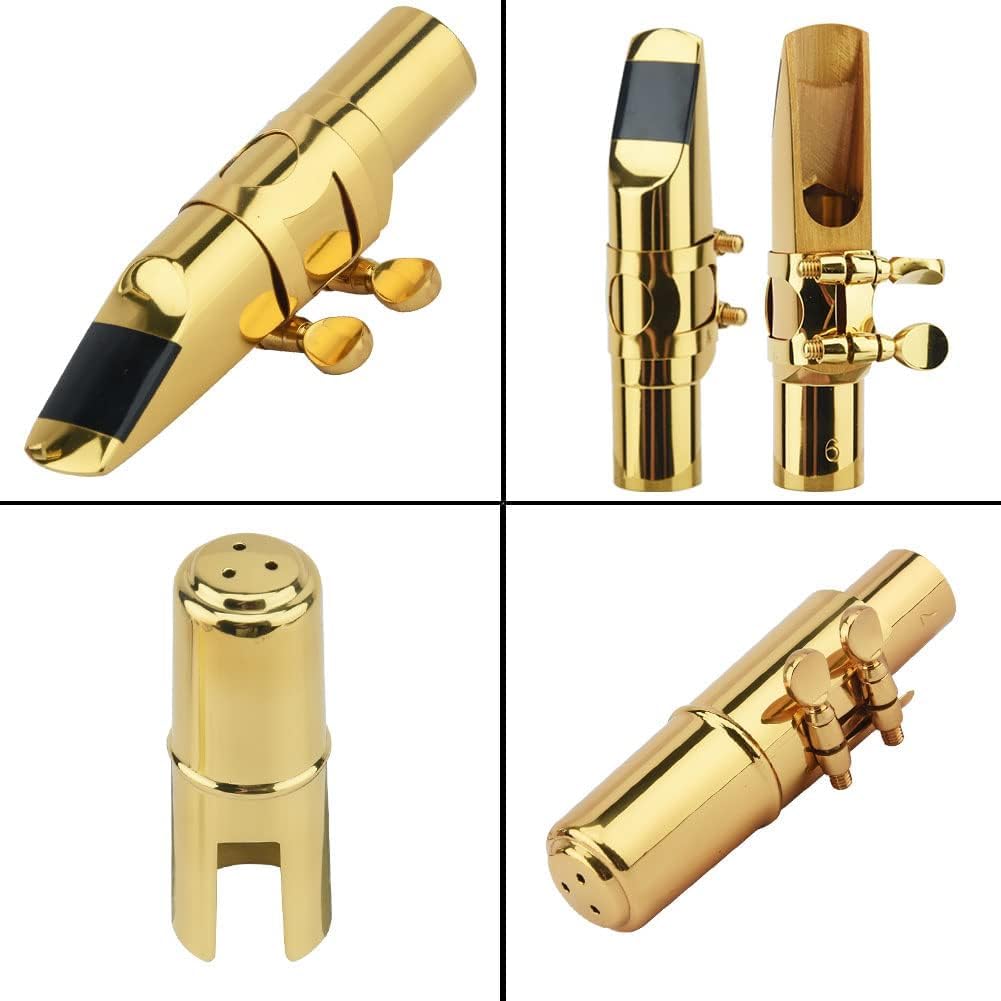 Alto Sax Saxophone Mouthpiece with Cap & Ligatures Brass Metal 5C F998143