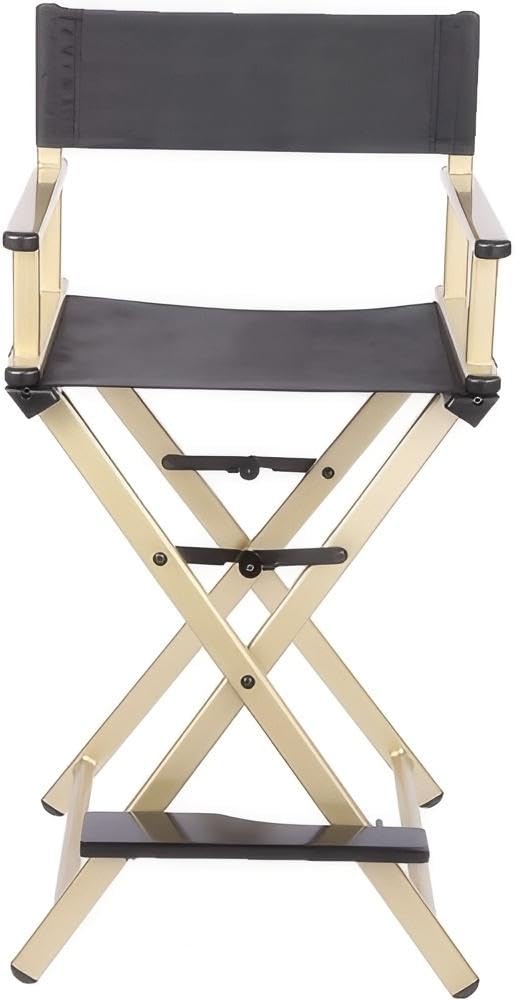 Black Aluminum Folding Director's Chair with Footrest E22958