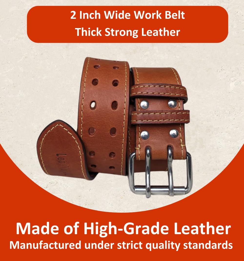 2" Wide Oil-Tanned Leather Tool Belt S538