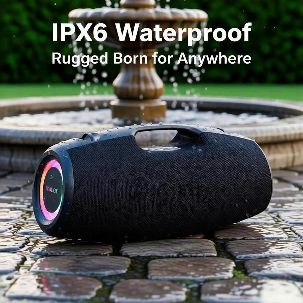 Black 120W Portable Waterproof Bluetooth Speaker P874028