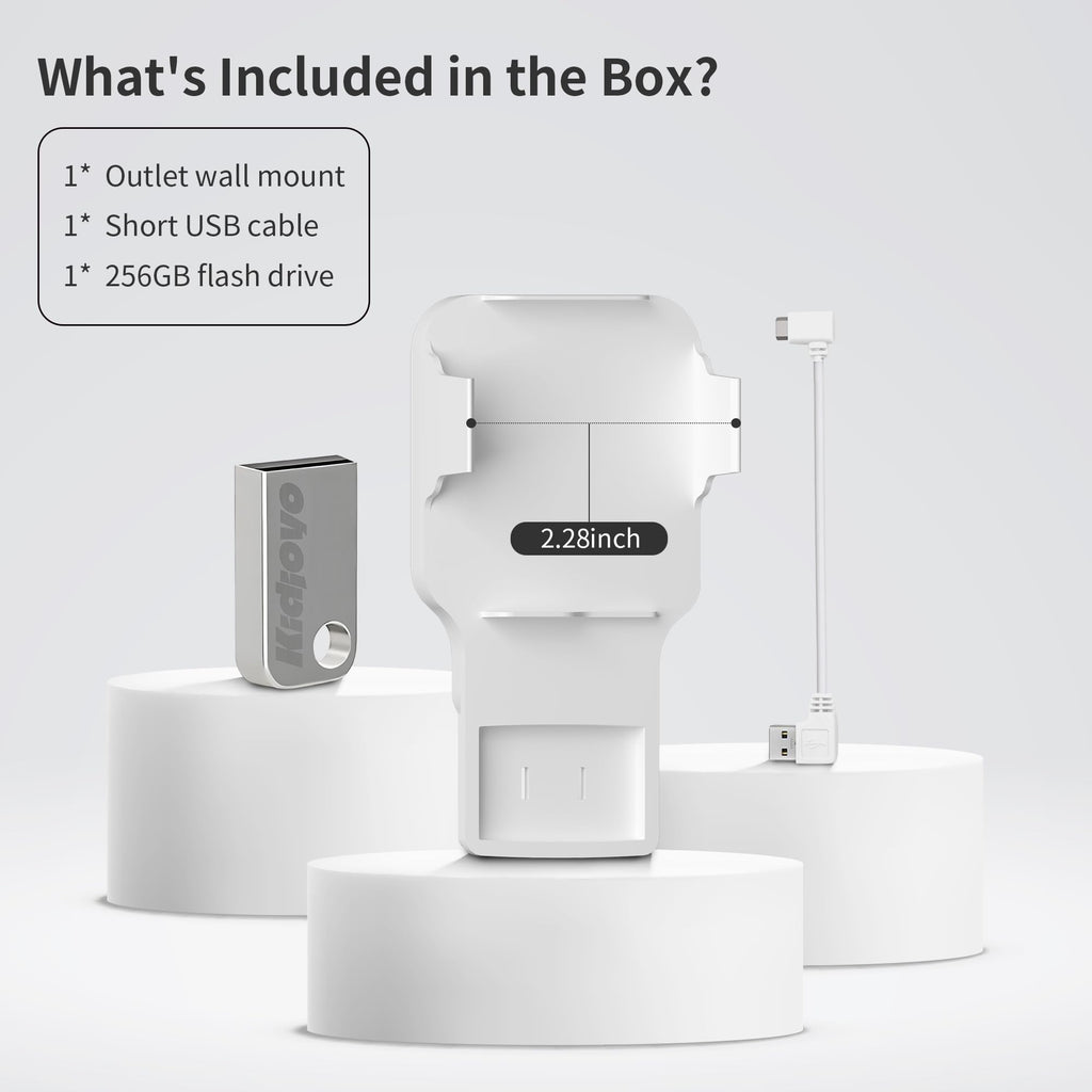256GB USB Flash Drive & Wall Mount with Short Cable J19628