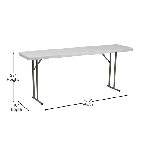 10 Pack 6-Foot Granite White Plastic Folding Table U4715
