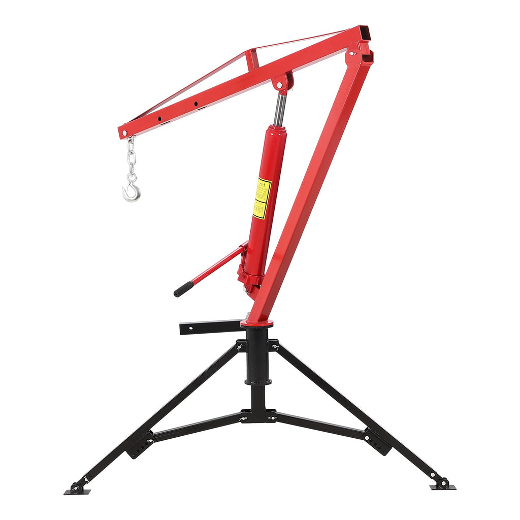 1000lbs Hydraulic Pickup Truck Crane, 360° Swivel Hitch Receiver Mounted with Adjustable Boom R696616