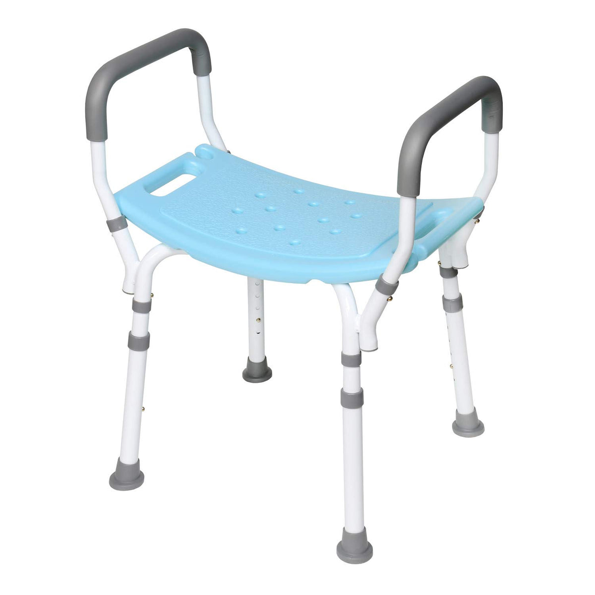 Blue Shower Chair with Back and Padded Arms P692