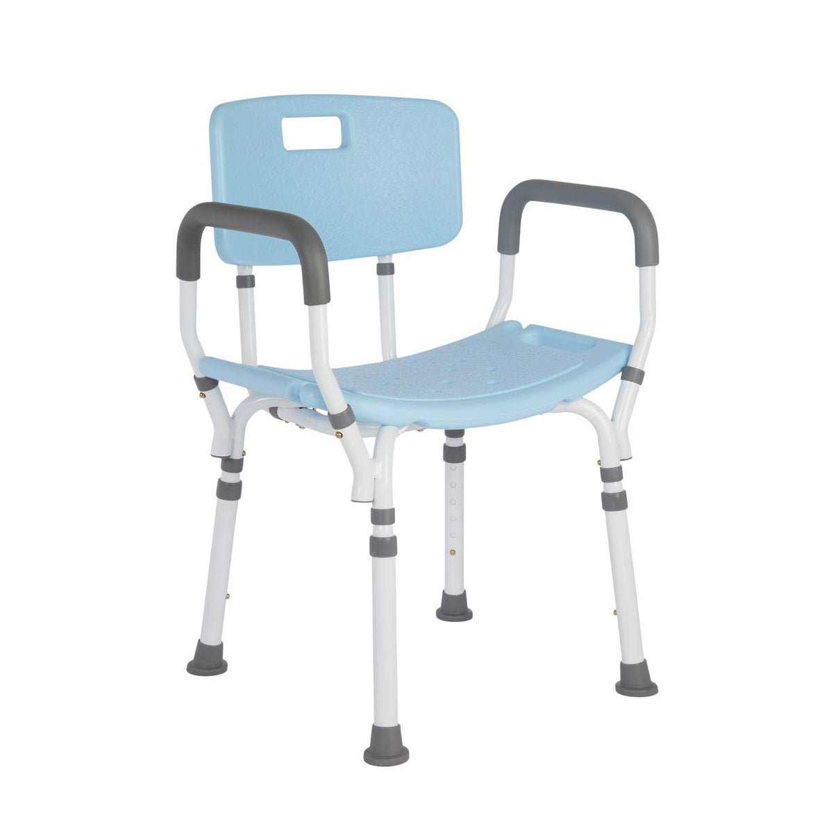 Blue Shower Chair with Back and Padded Arms P692