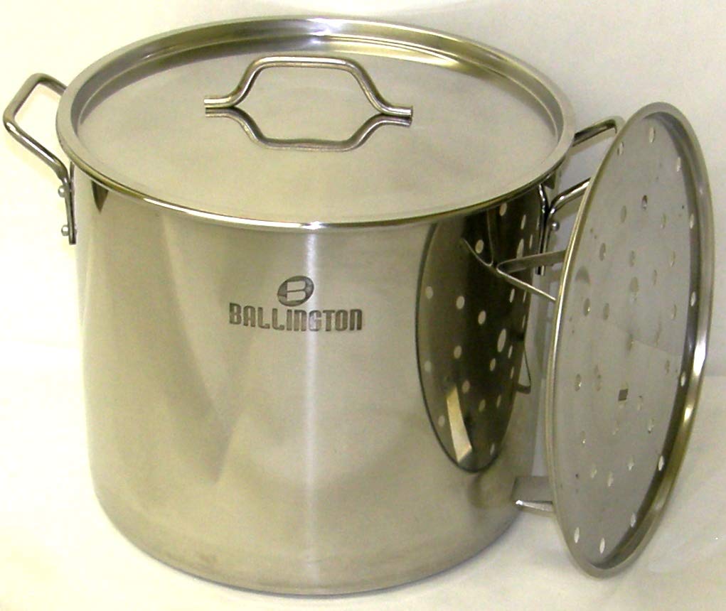 60 Quart Stainless Steel Stock Pot with Rack & Lid U40055