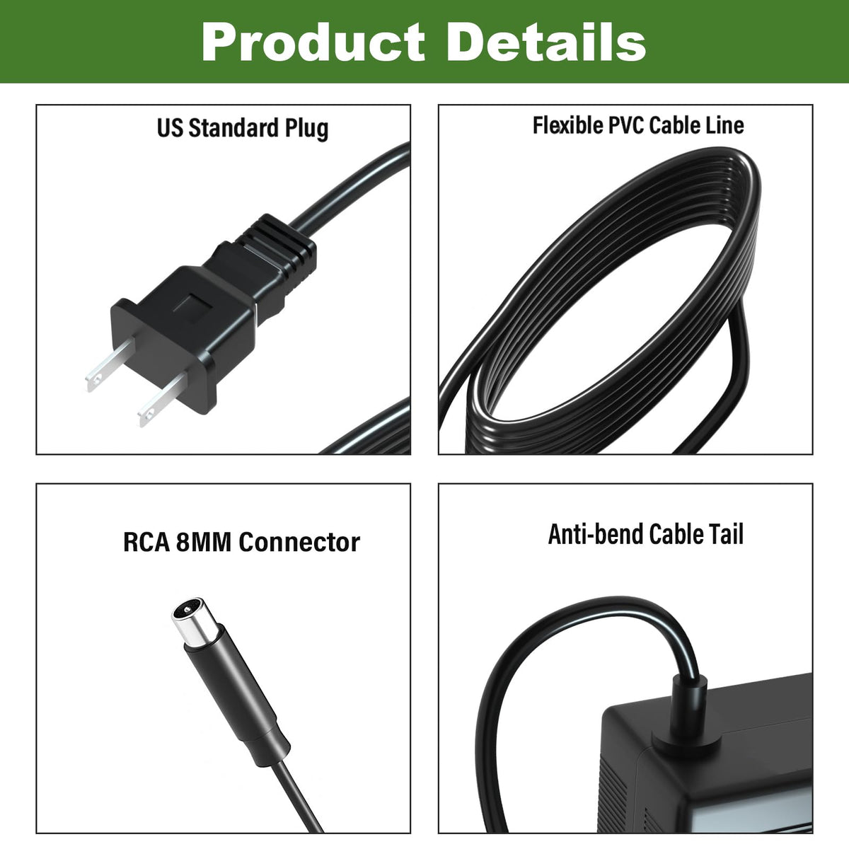 42V 2A Battery Charger Power Adapter Cord W755289