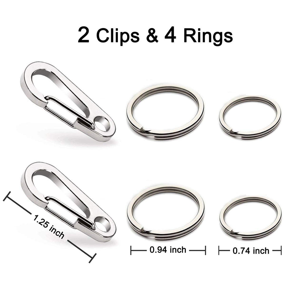 2 Pack Stainless Steel Dog Tag Clips Q934