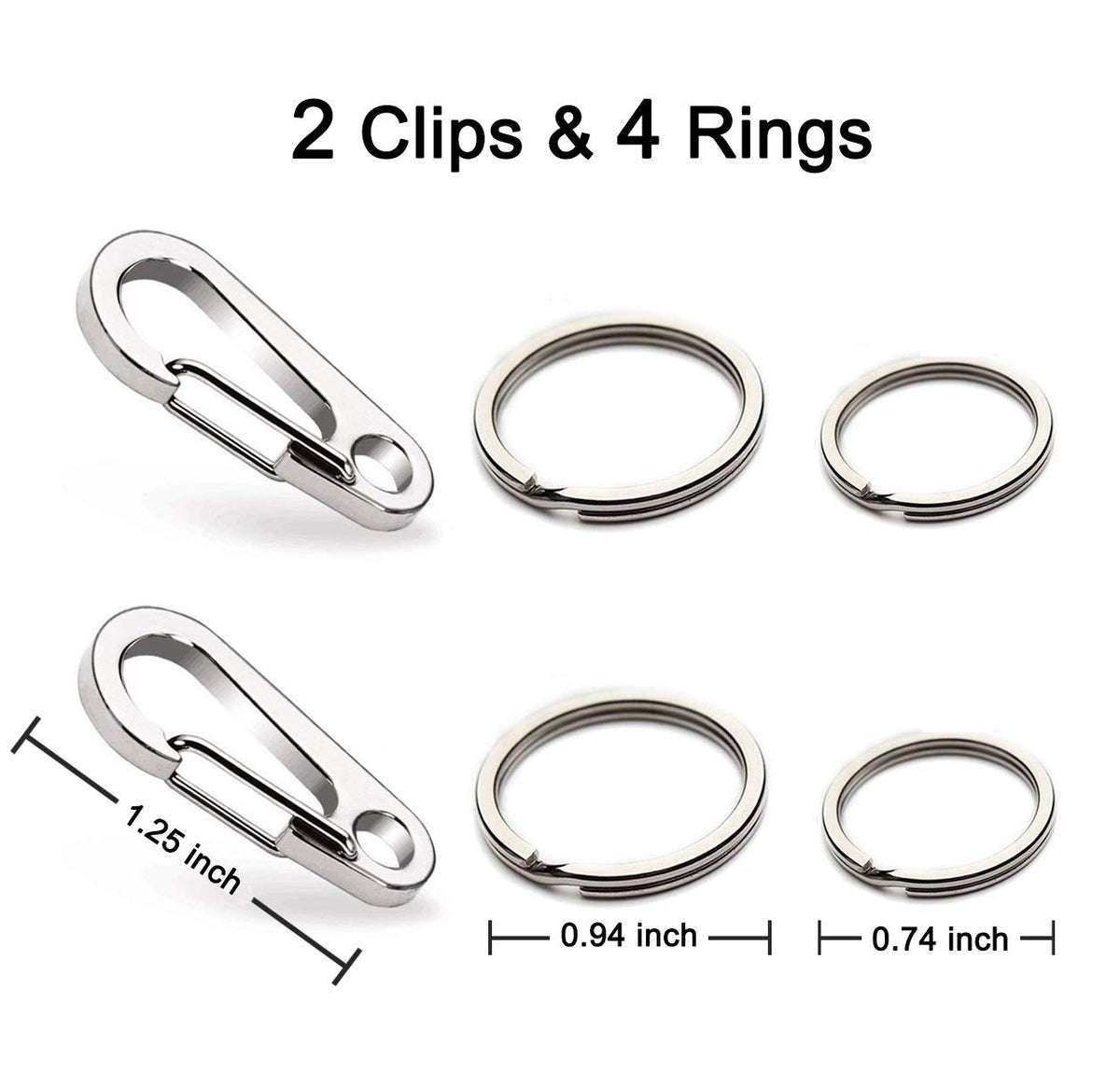 2 Pack Stainless Steel Dog Tag Clips Q934