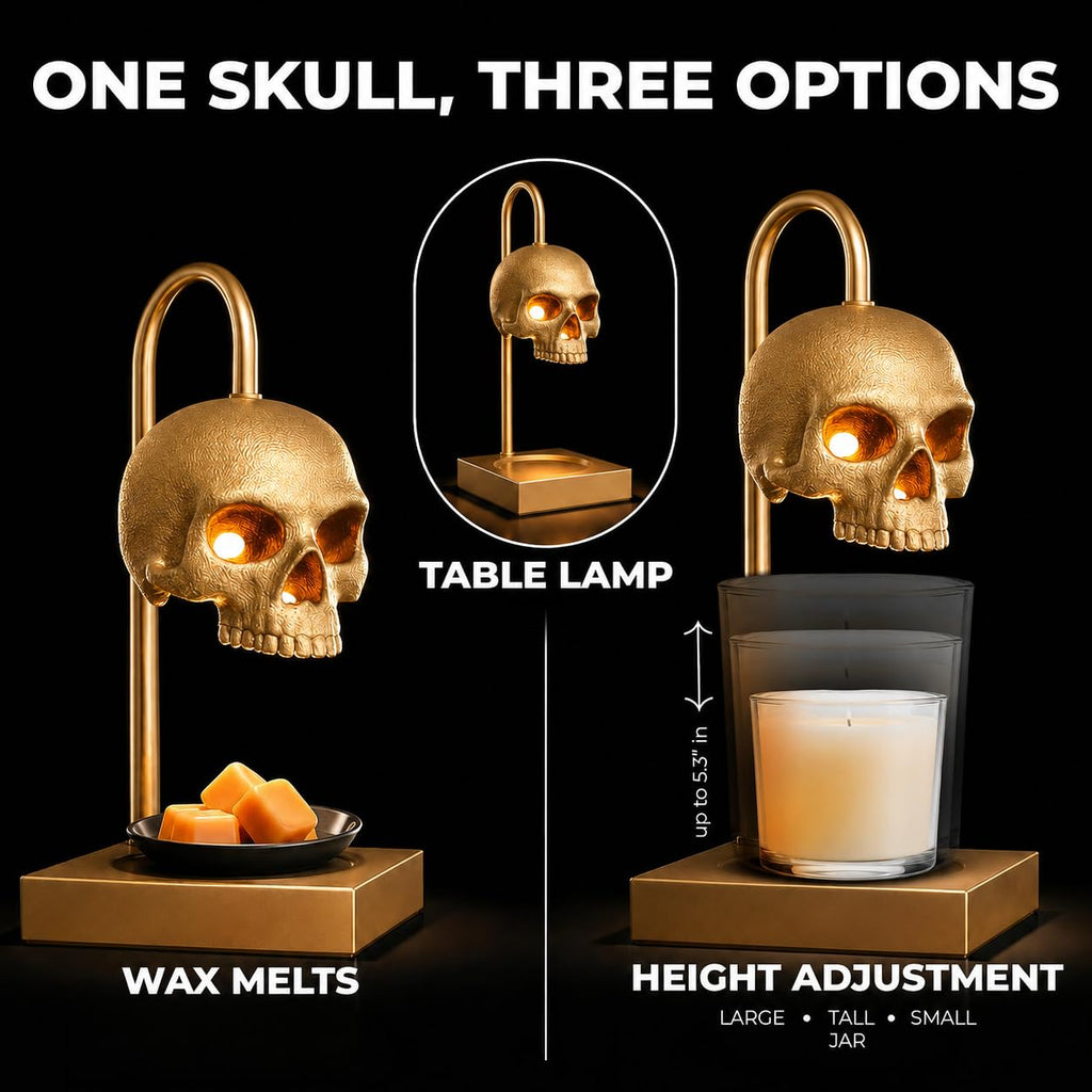 Skull Candle Warmer Lamp with Timer and Dimmer H5427