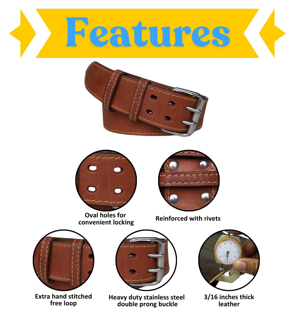 2" Wide Oil-Tanned Leather Tool Belt S538