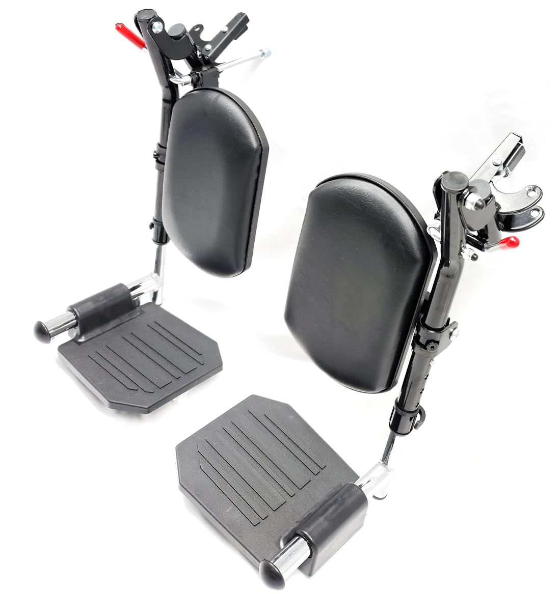 Black Wheelchair Elevating Leg Rest with Calf Pads and Composite Footplates Y91123