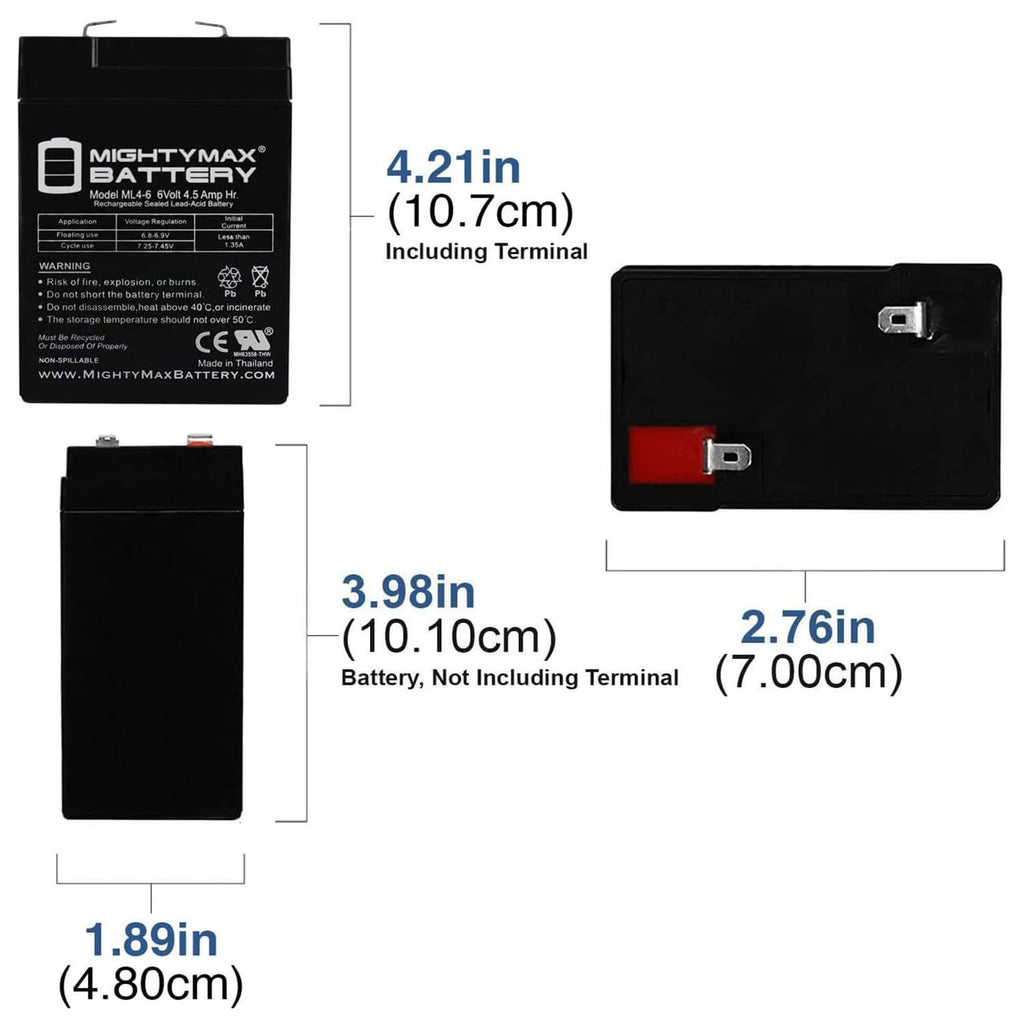 6V 4.5AH SLA Replacement Battery Y63339