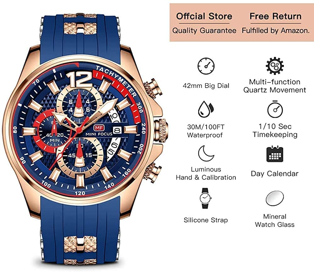 Men's Chronograph Waterproof Analog Quartz Watch X418