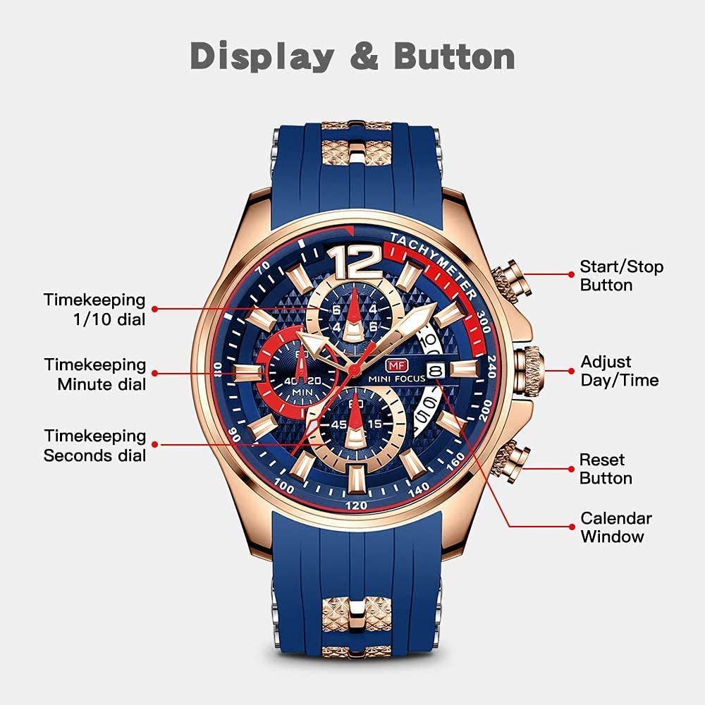 Men's Chronograph Waterproof Analog Quartz Watch X418