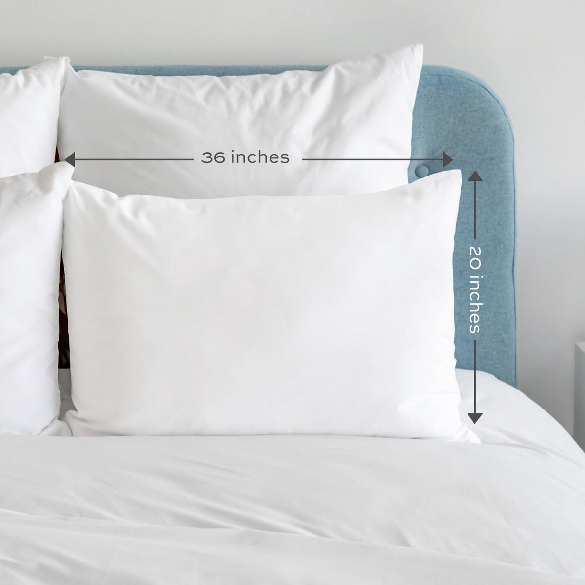 White 2 Pack King Size Down Alternative Bed Pillows P508