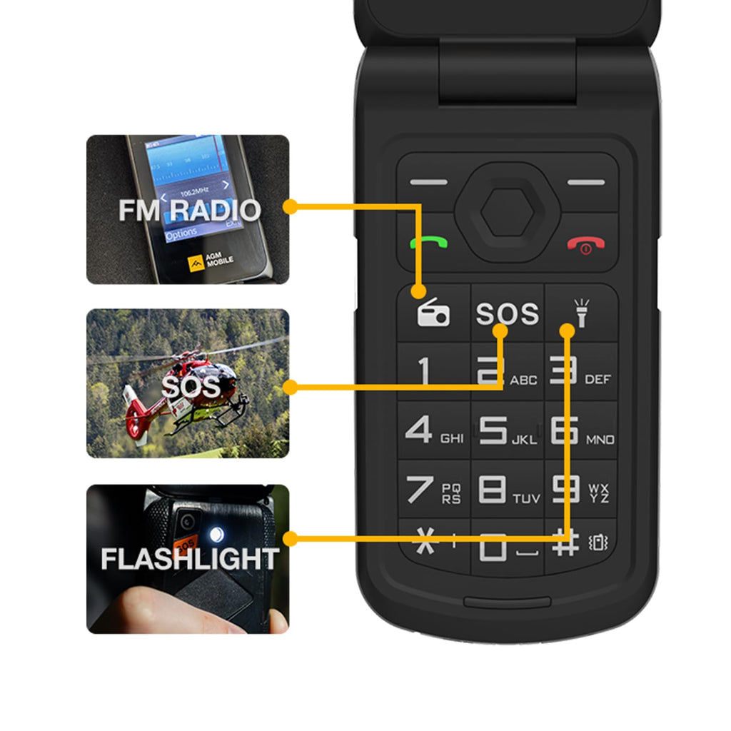 4G LTE Dual SIM IP69K Waterproof Rugged Flip Phone I93986