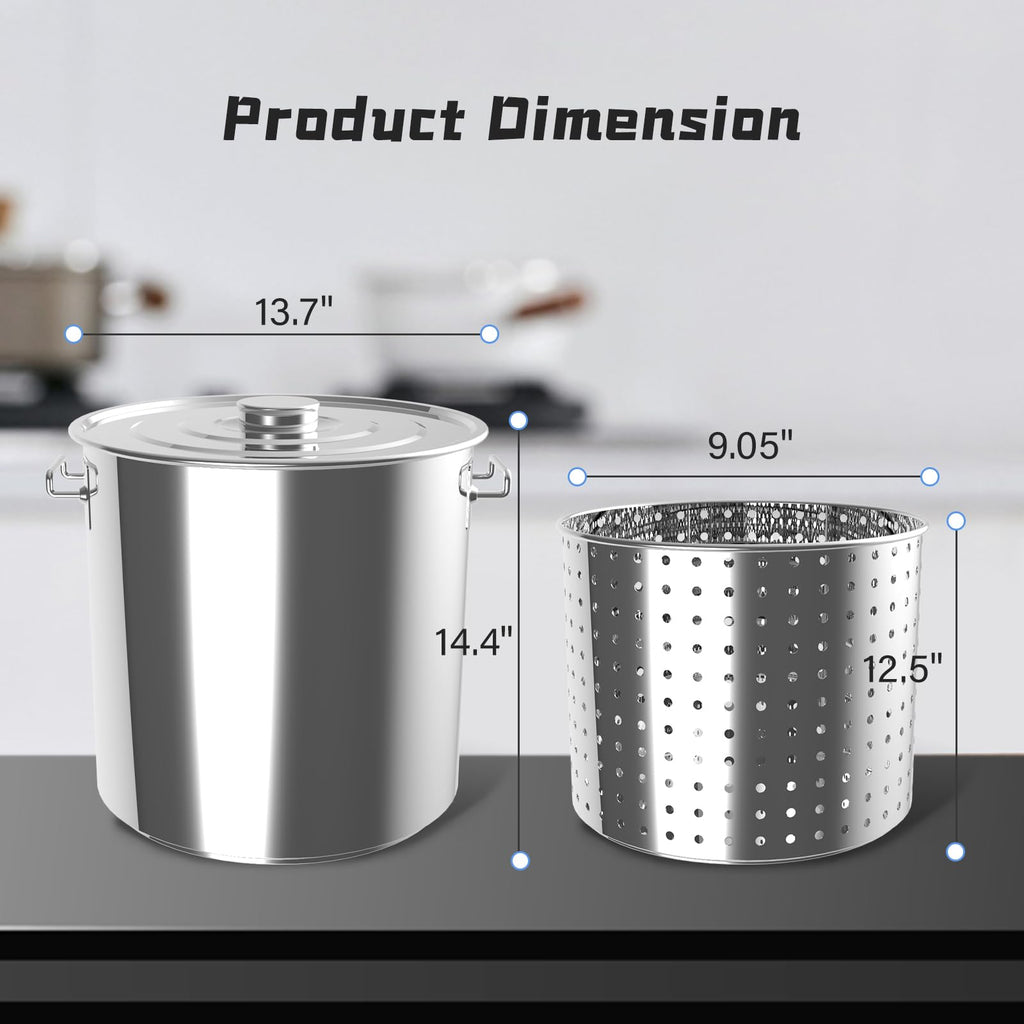 40-Quart Stainless Steel Seafood Boil Pot with Strainer M8481