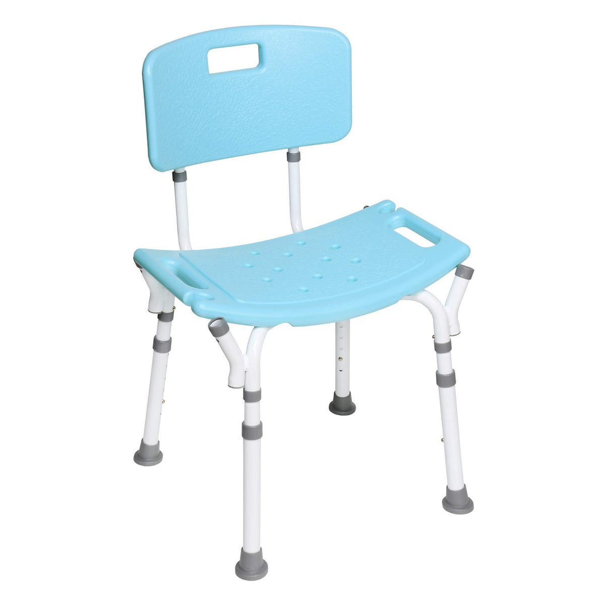 Blue Shower Chair with Back and Padded Arms P692