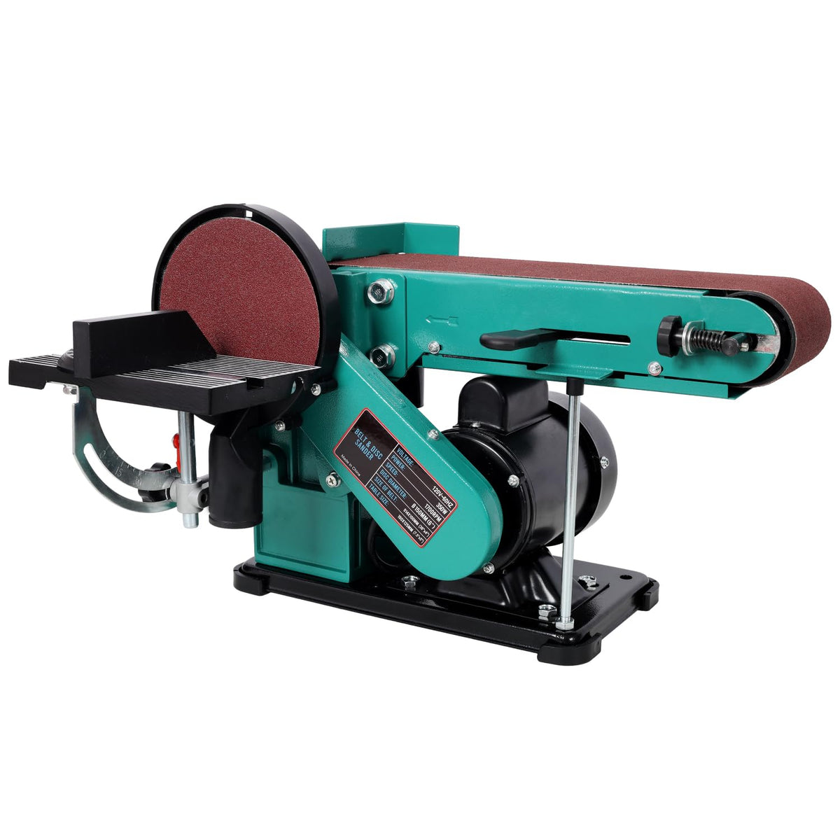 4" x 36" Belt Sander 6" Disc Polisher Grinder Steel Green High-Torque Power Tool V2811