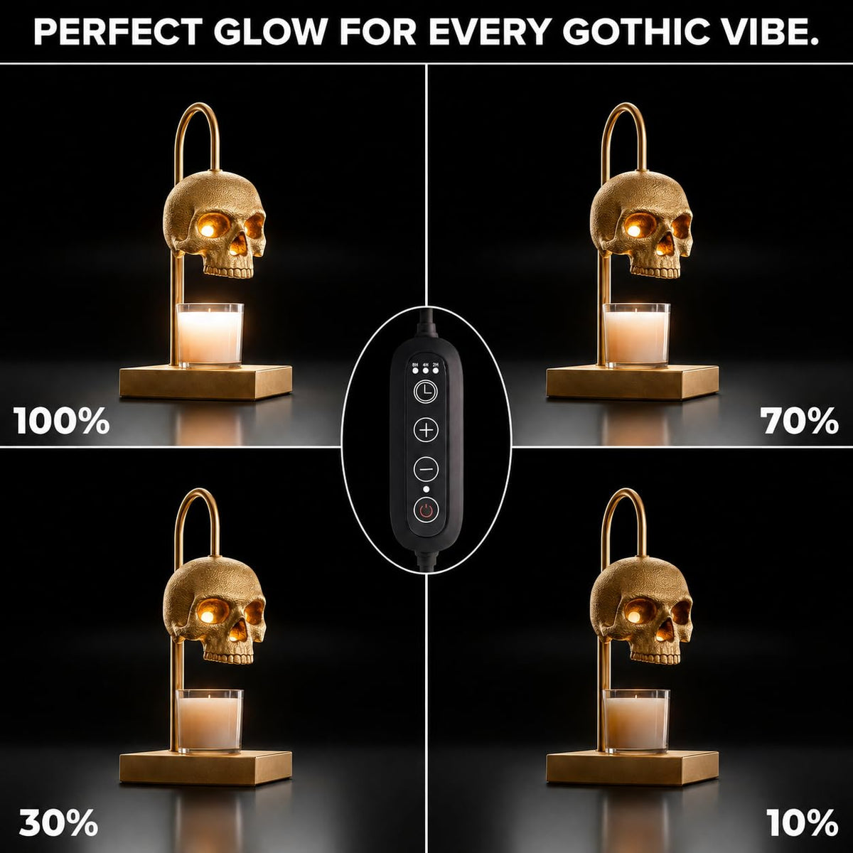 Skull Candle Warmer Lamp with Timer and Dimmer H5427