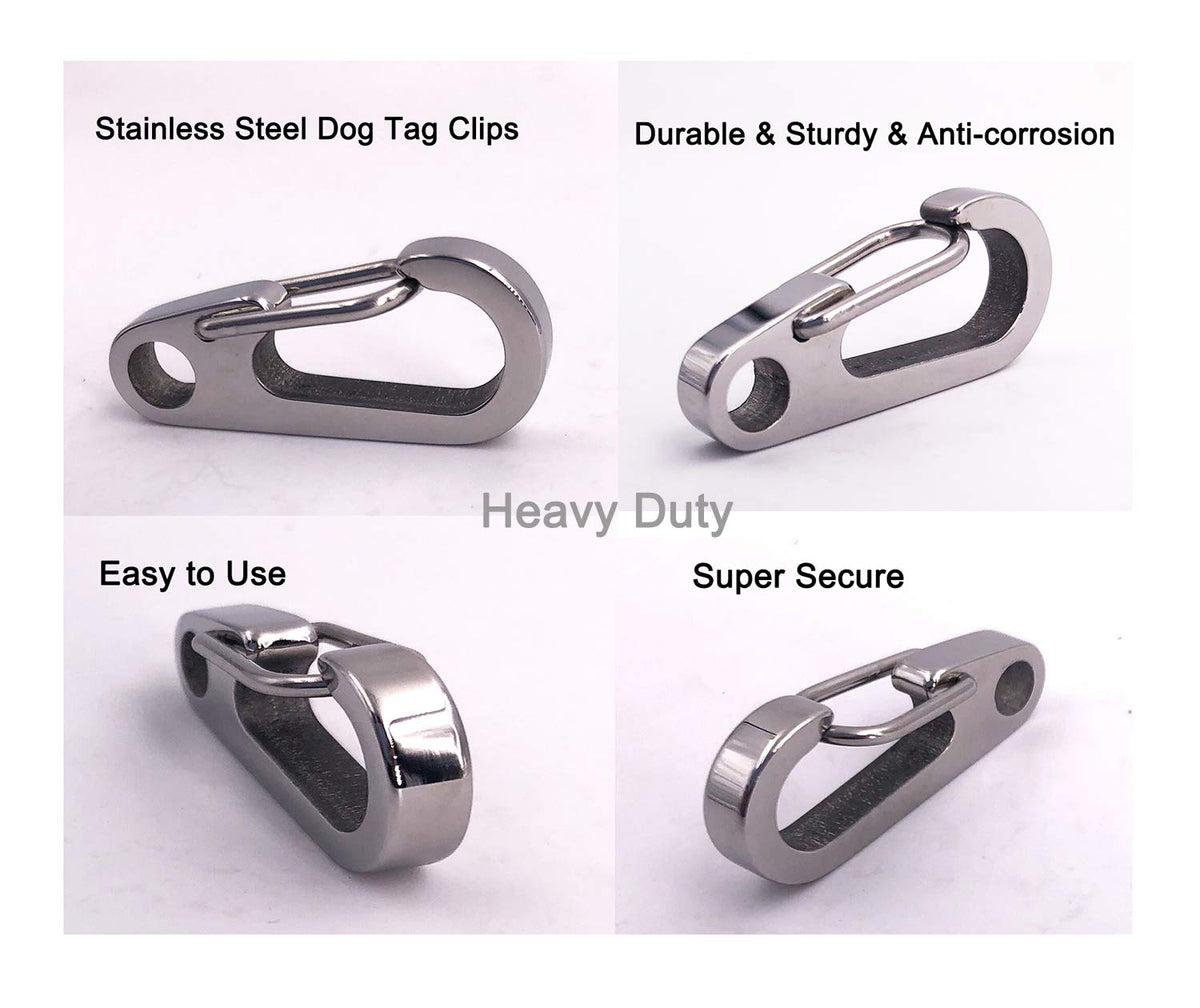 2 Pack Stainless Steel Dog Tag Clips Q934