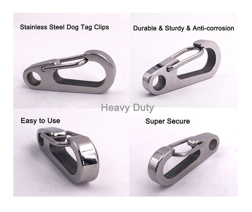 2 Pack Stainless Steel Dog Tag Clips Q934