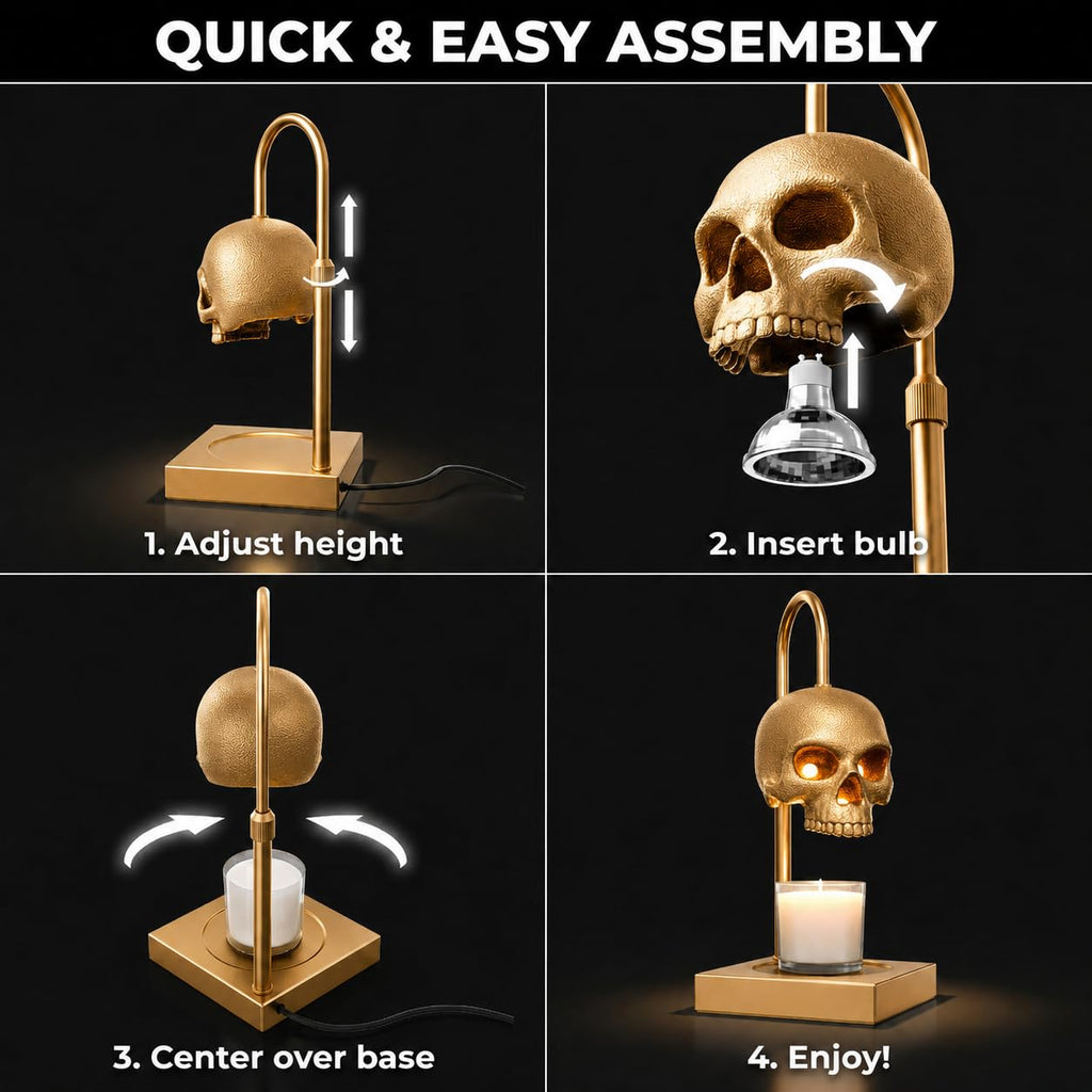 Skull Candle Warmer Lamp with Timer and Dimmer H5427