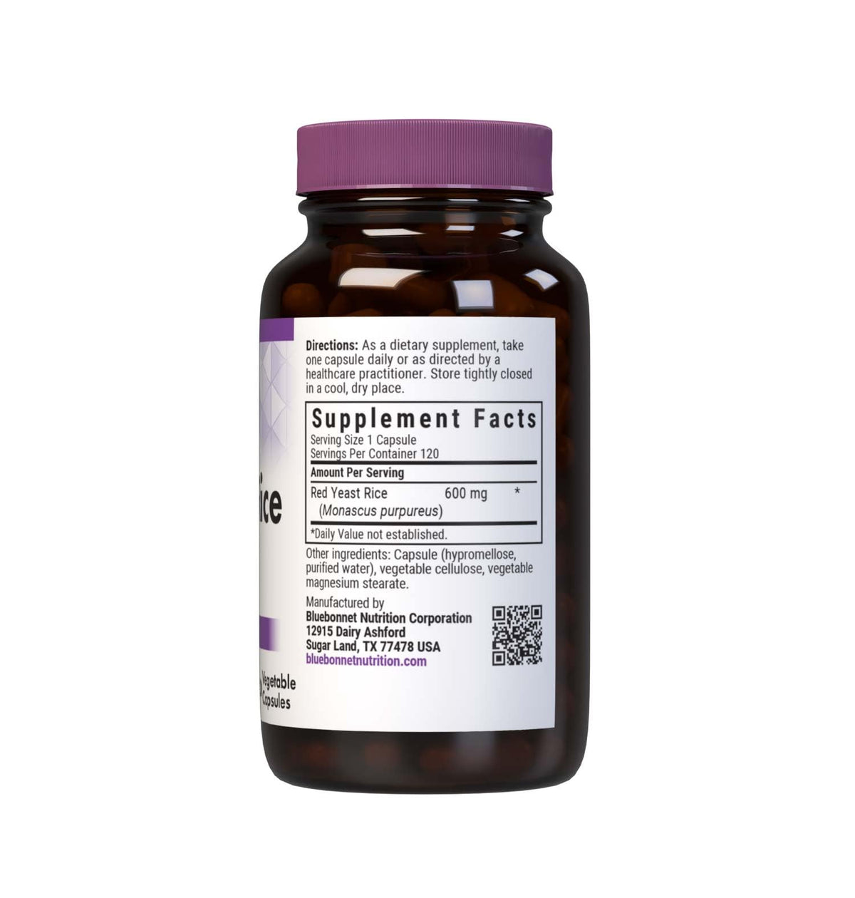 Red Yeast Rice 600 mg 120 Vegetable Capsules D4260