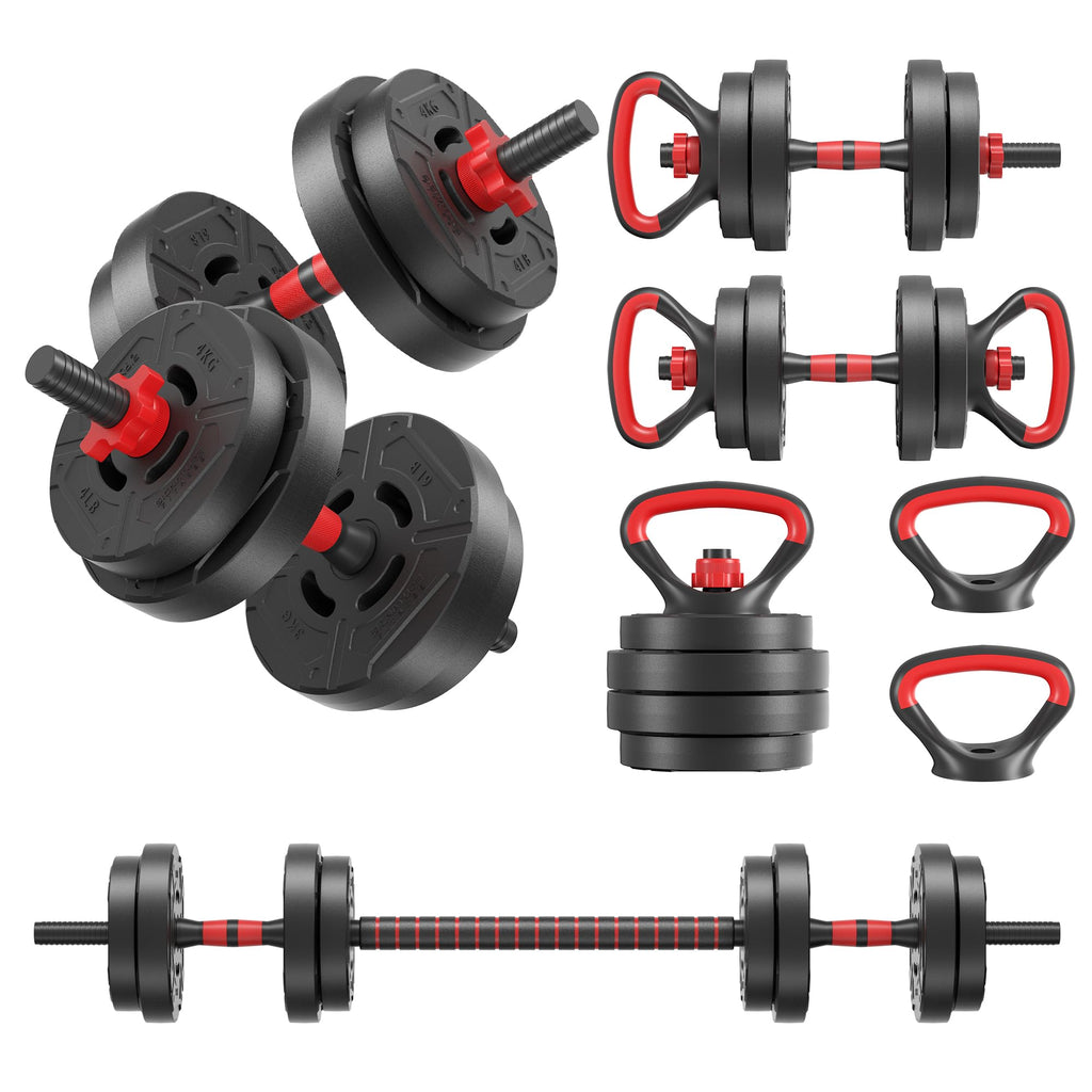 Adjustable 40/60LBS Dumbbell Barbell Kettlebell Set T1046