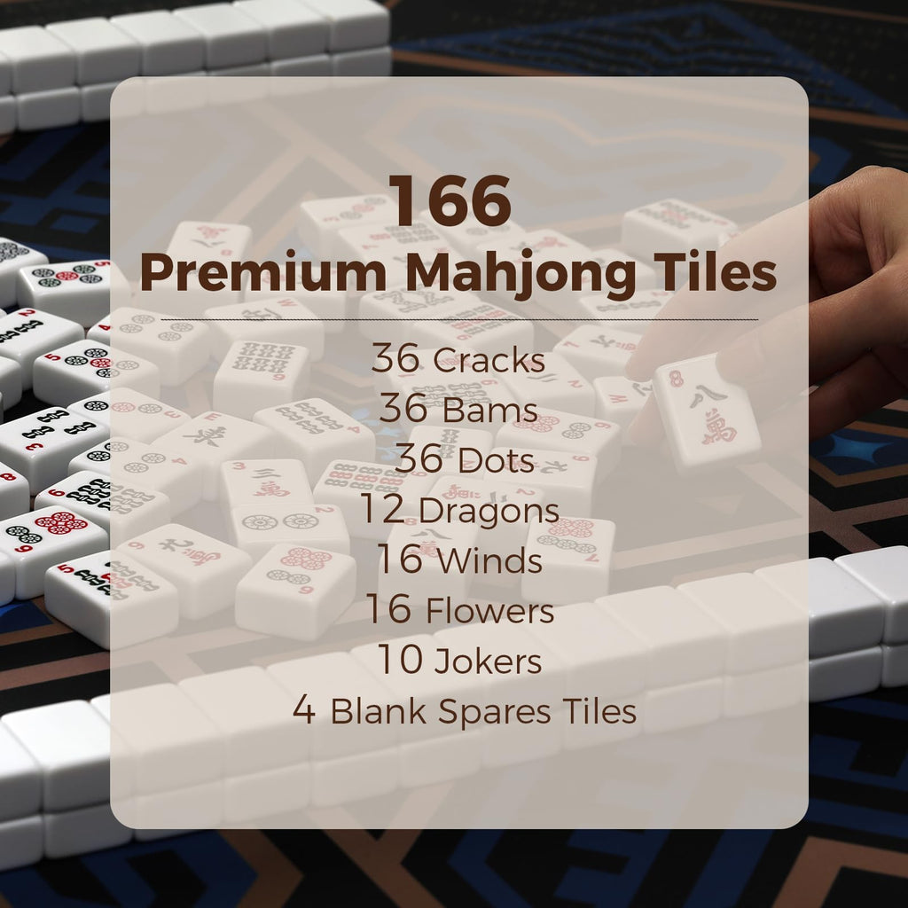American Mahjong Set with 166 White Tiles and Racks Y744