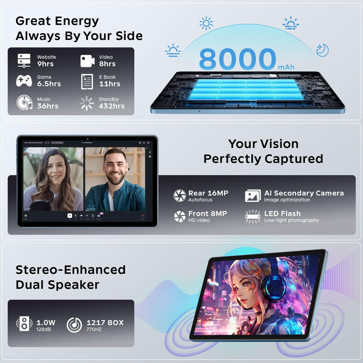 11 Inch Android 16 Tablet with Keyboard Z708