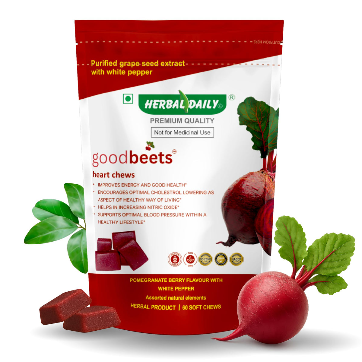 Non-GMO Grape Seed Extract & Beet Powder Soft Chews H228
