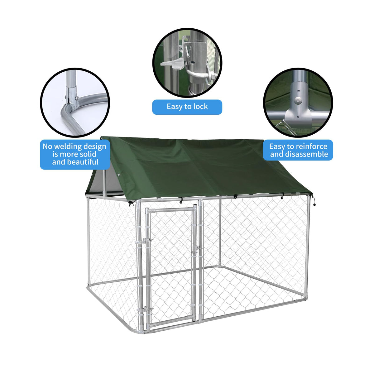 80"x80"x70" Outdoor Dog Kennel Q66896
