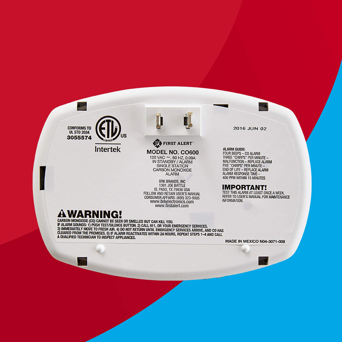 Plug in Carbon Monoxide Alarm I50572