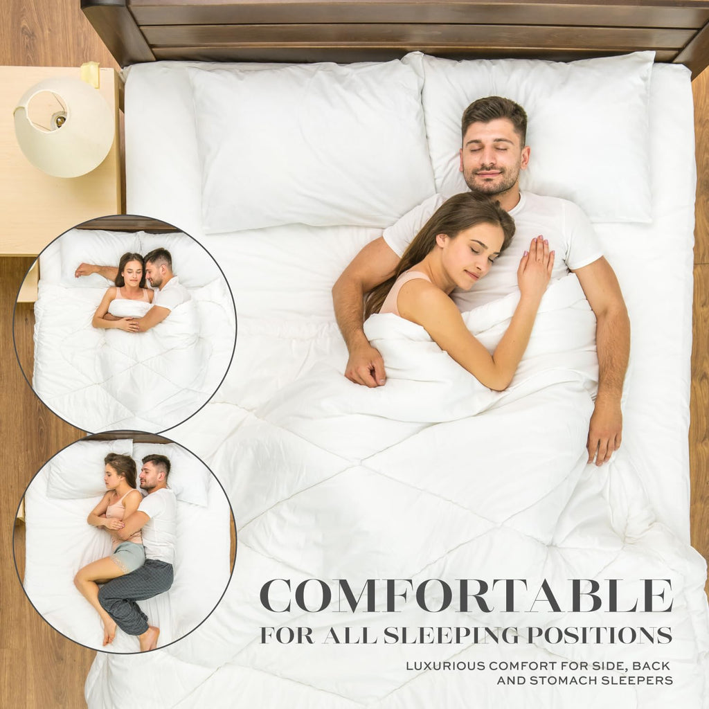 White 2 Pack King Size Down Alternative Bed Pillows P508