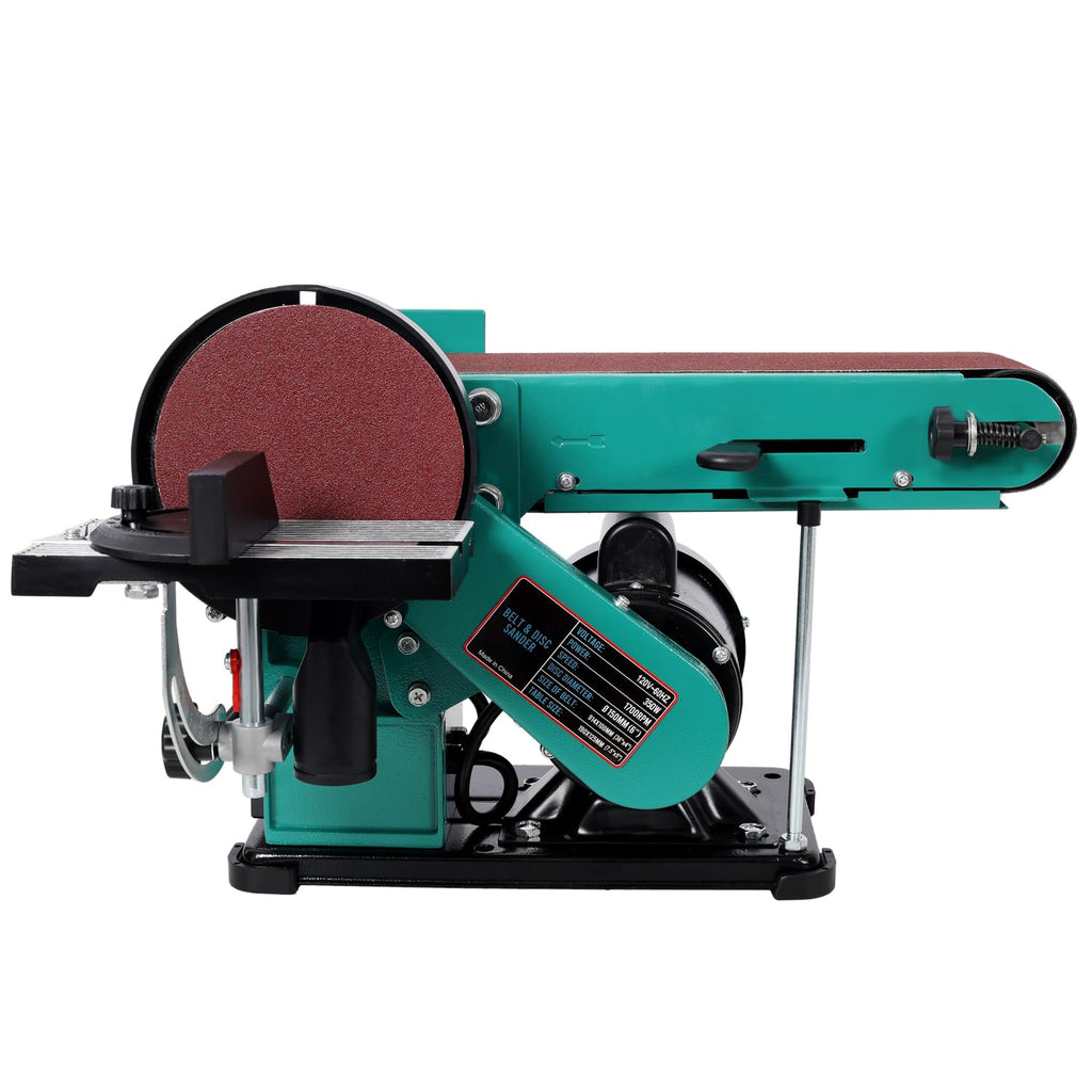 4" x 36" Belt Sander 6" Disc Polisher Grinder Steel Green High-Torque Power Tool V2811