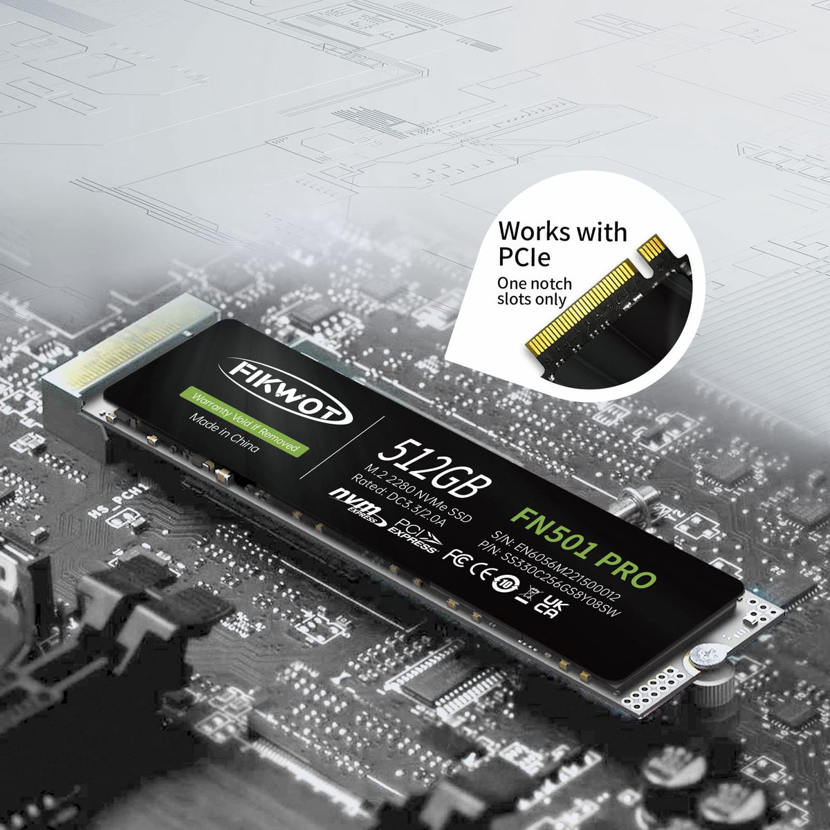 512GB NVMe M.2 2280 PCIe Gen3 x4 Internal Solid State Drive C60125
