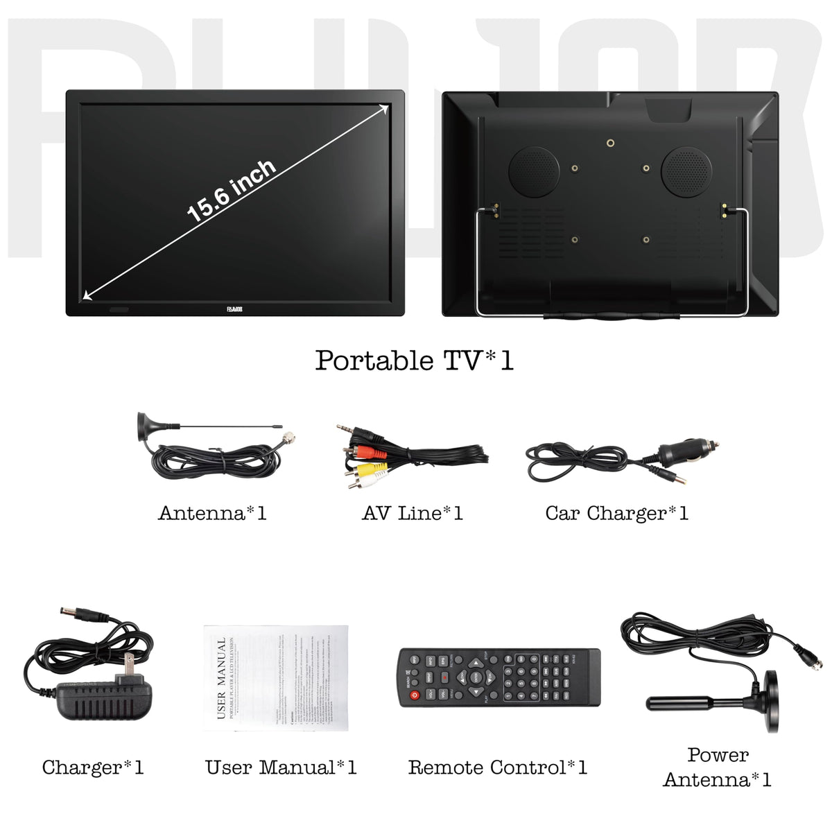 15.6" Portable Digital TV with ATSC Tuner O58133