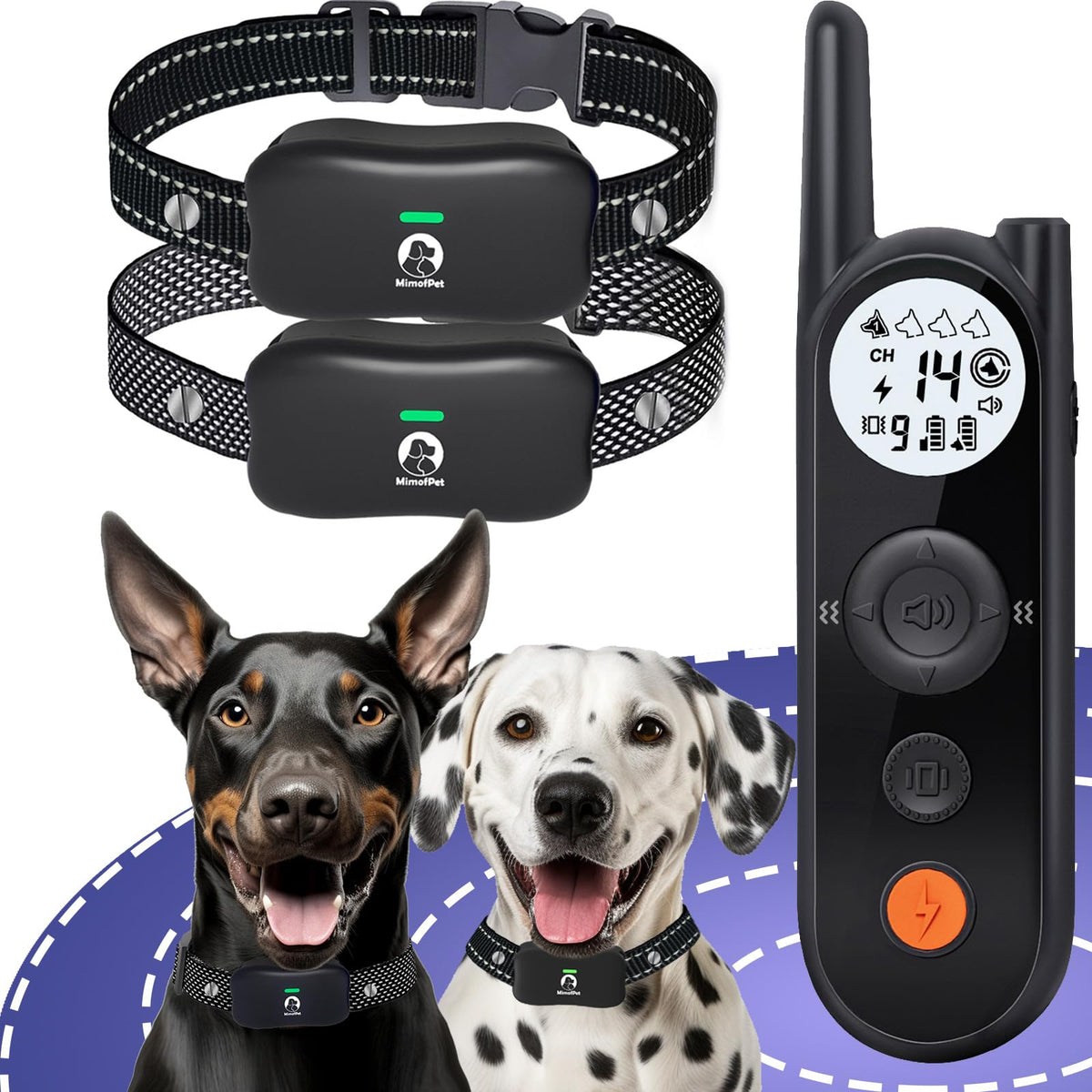Wireless Dog Fence for 2 Dogs with Waterproof Collar V8399