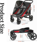 4 Wheel Foldable Dog Stroller with Mesh & Sunroof C506