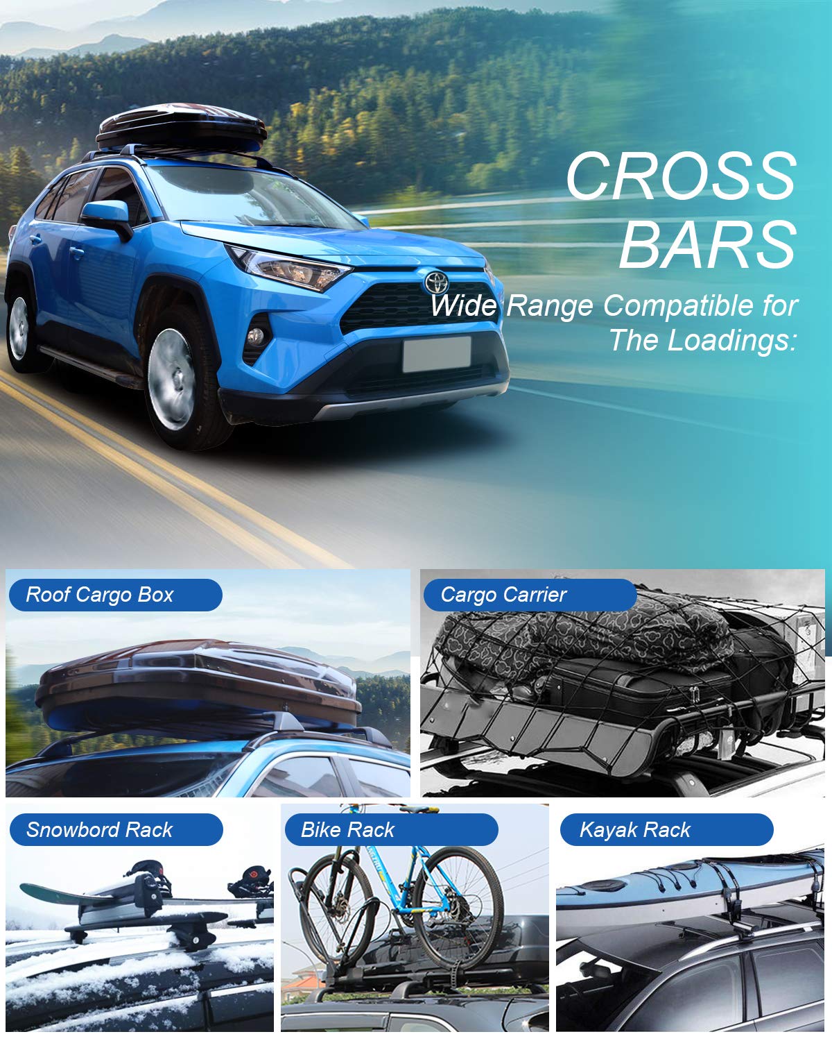 Lockable 260lbs Roof Rack Crossbar S181