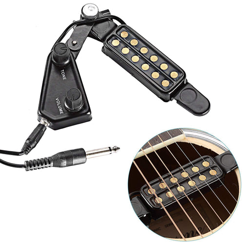 12 SoundHole Acoustic Guitar Pickup with Tone and Volume Control R602484