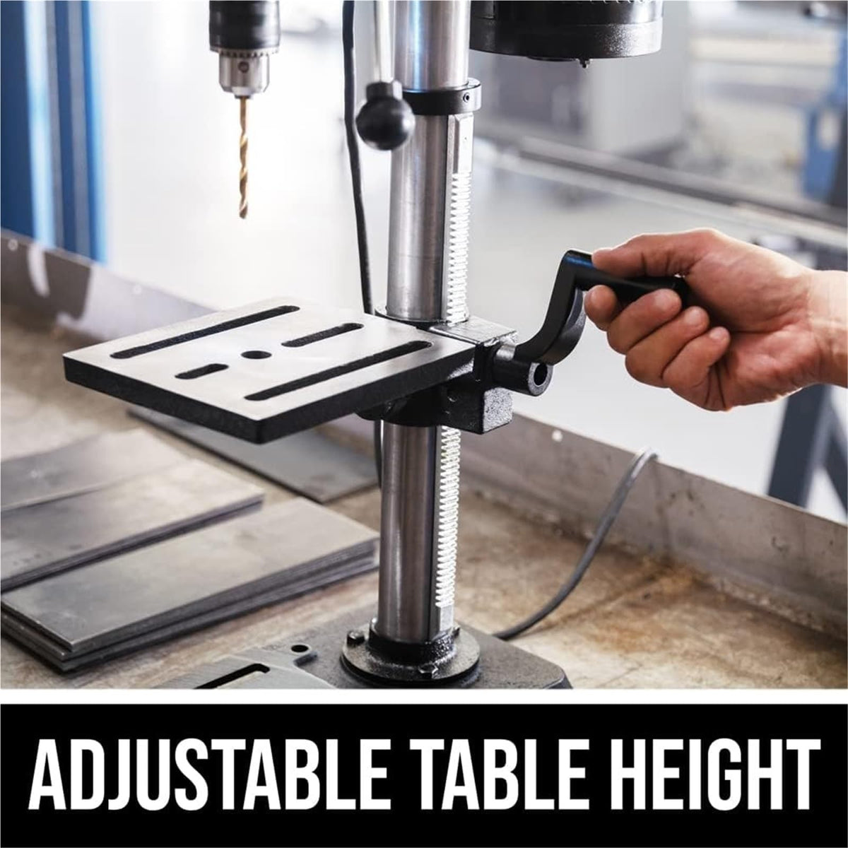 6.2 Amp 10 In. 5-Speed Benchtop Drill Press with Work Light E880033