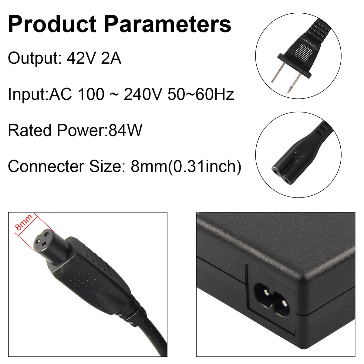 42V 2A 3 Prong Charger M2314